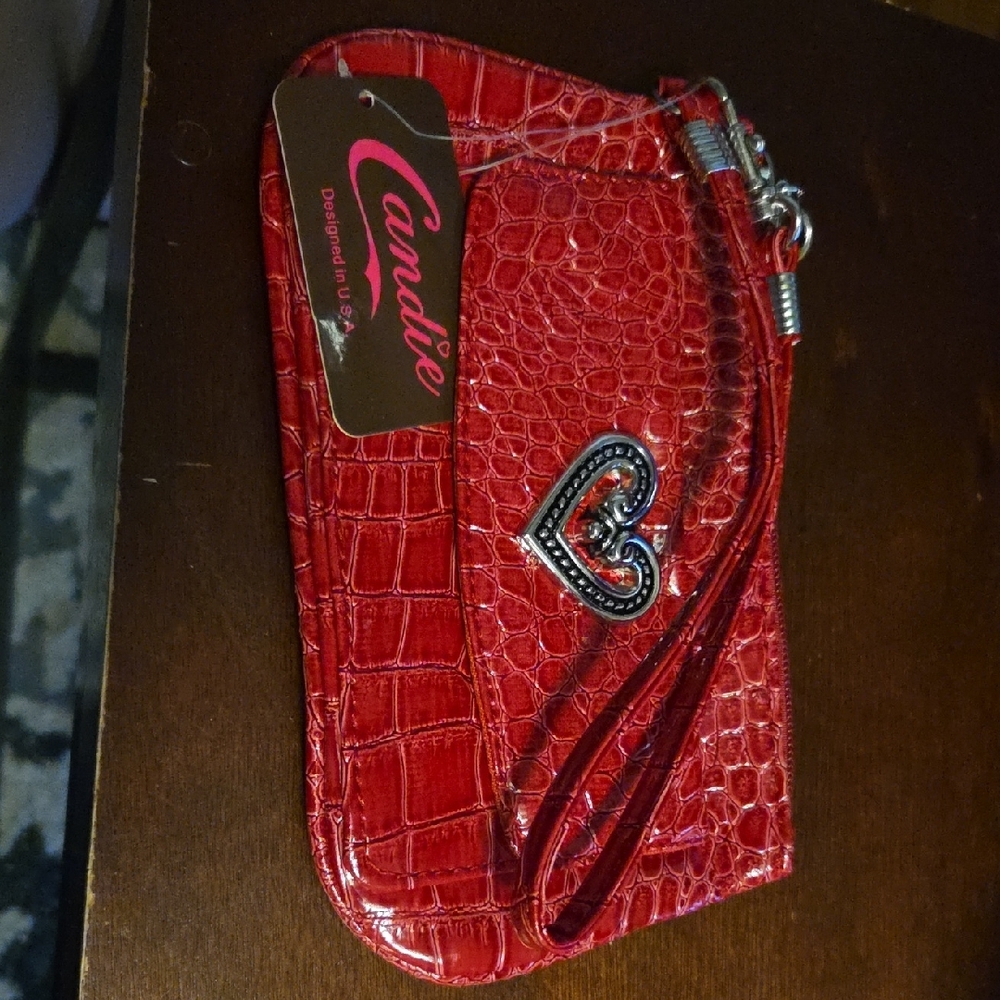 Candie's Red Croc-Embossed Wristlet
